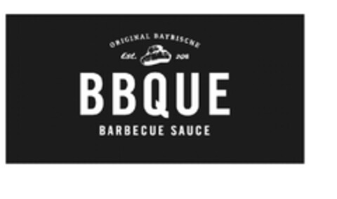 BBQUE
BARBECUE SAUCE
ORIGINAL BAYRISCHE
est. 2011 Logo (EUIPO, 25.11.2013)