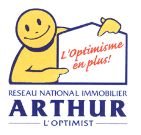 L'Optimisme en plus! RESEAU NATIONAL IMMOBILIER ARTHUR L'OPTIMIST Logo (EUIPO, 01.08.2003)