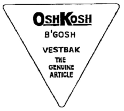 OSHKOSH B'GOSH VESTBAK THE GENUINE ARTICLE Logo (EUIPO, 12.08.1999)