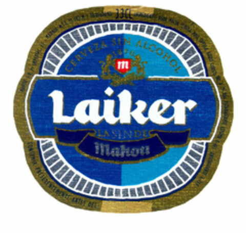 Laiker CERVEZA SIN ALCOHOL 1890 LA SIN DE Mahou Logo (EUIPO, 03.01.2000)
