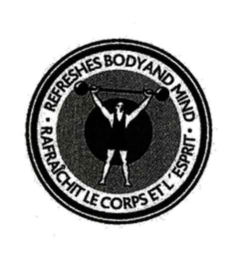 REFRESHES BODY AND MIND RAFRAICHIT LE CORPS ET L'ESPRIT Logo (EUIPO, 02/13/2007)
