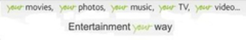 your movies, your photos, your music, your TV, your video... Entertainment your way Logo (EUIPO, 17.04.2007)