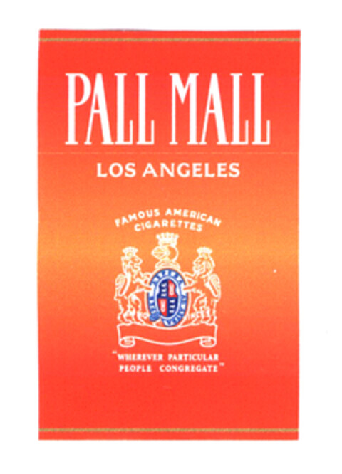 PALL MALL LOS ANGELES FAMOUS AMERICNA CIGARETTES "WHEREVER PARTICULAR PEOPLE CONGREGATE" Logo (EUIPO, 22.09.2003)