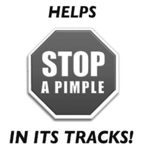 HELPS STOP A PIMPLE IN ITS TRACKS! Logo (EUIPO, 04/16/2009)