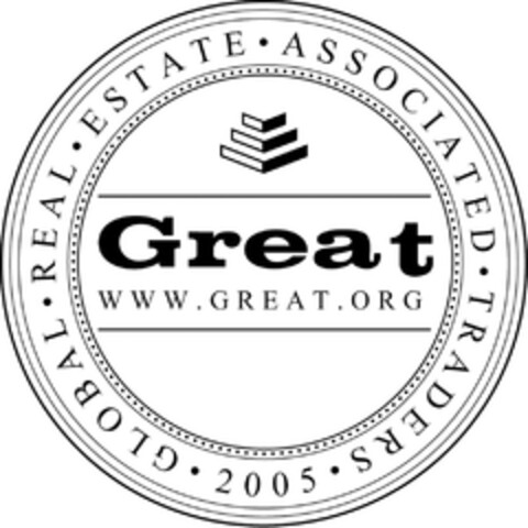 Great GLOBAL REAL ESTATE ASSOCIATED TRADERS 2005 WWW.GREAT.ORG Logo (EUIPO, 30.07.2013)