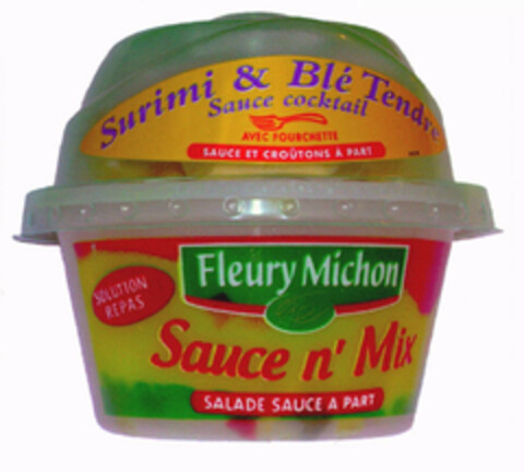 Fleury Michon Surimi & Blé Tendre Sauce cocktail AVEC FOURCHETTE SAUCE ET CROÛTONS à PART Sauce n'Mix SOLUTION REPAS SALADE SAUCE à PART Logo (EUIPO, 02/19/2002)