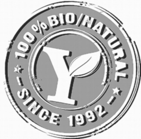 Y 100% BIO NATURAL since 1992 Logo (EUIPO, 10/20/2011)