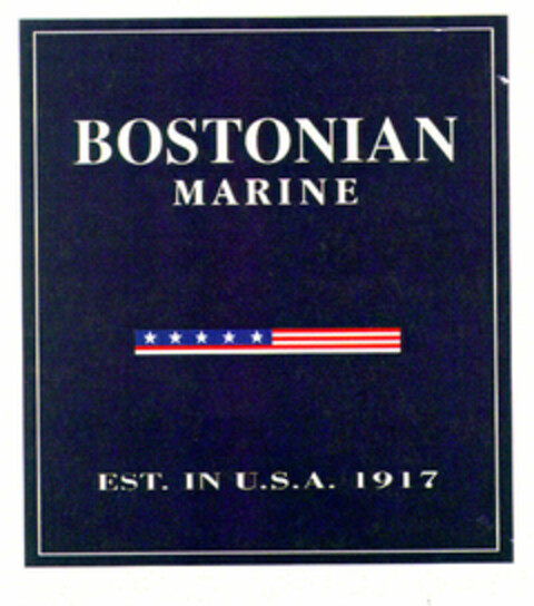 BOSTONIAN MARINE EST. IN U.S.A. 1917 (withdrawn ) Logo (EUIPO, 16.02.1998)