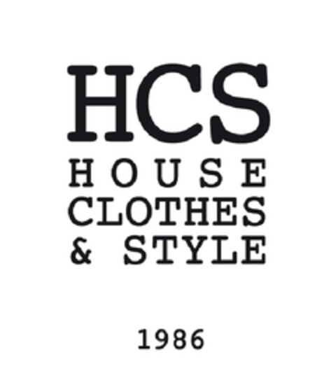 HCS HOUSE CLOTHES & STYLE 1986 Logo (EUIPO, 16.09.2013)