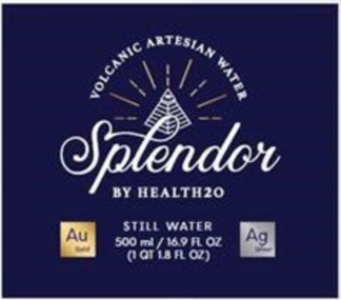 VOLCANIC ARTESIAN WATER Splendor by HEALTH2O STILL WATER Logo (EUIPO, 26.04.2021)