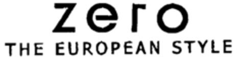 zero THE EUROPEAN STYLE Logo (EUIPO, 05.02.1999)