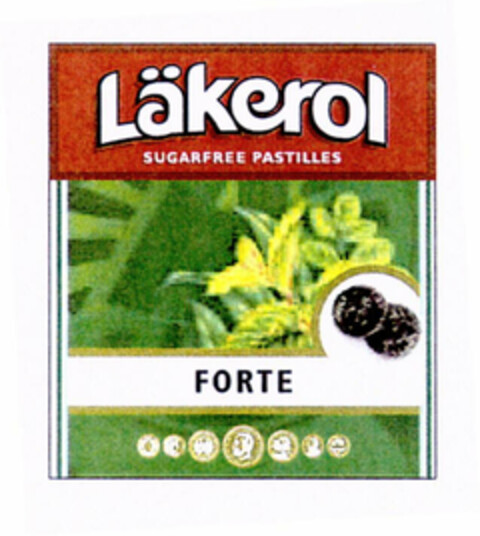 Läkerol SUGARFREE PASTILLES FORTE Logo (EUIPO, 04/11/2002)