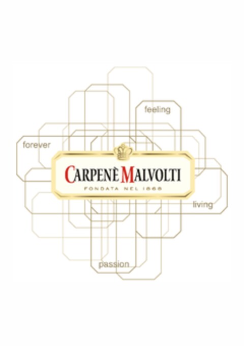 CARPENE' MALVOLTI FONDATA NEL 1868 - FOREVER, FEELING, LIVING E PASSION Logo (EUIPO, 16.05.2013)