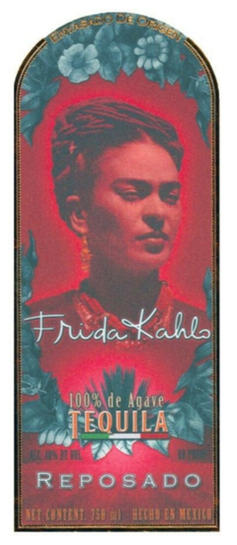 FRIDA KAHLO 100% de Agave TEQUILA REPOSADO Logo (EUIPO, 02.10.2017)