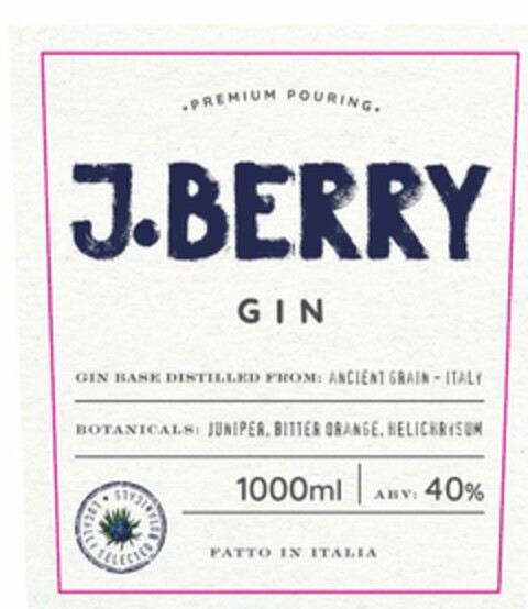 J. BERRY GIN Logo (EUIPO, 17.02.2020)