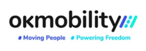 OKMOBILITY MOVING PEOPLE POWERING FREEDOM Logo (EUIPO, 01/25/2022)