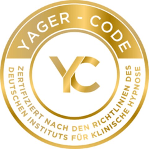 YC YAGER - CODE ZERTIFIZIERT NACH DEN RICHTLINIEN DES DEUTSCHEN INSTITUTS FÜR KLINISCHE HYPNOSE Logo (EUIPO, 19.02.2024)