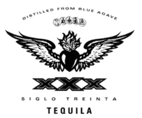 DISTILLED FROM BLUE AGAVE XXX SIGLO TREINTA TEQUILA Logo (EUIPO, 18.10.2004)