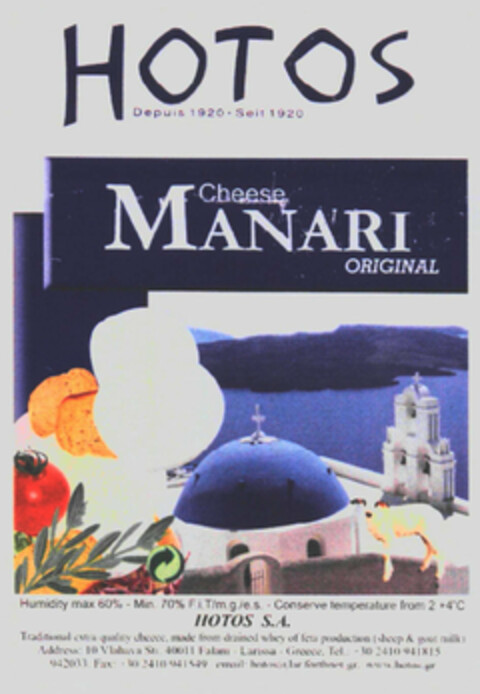 HOTOS Cheese MANARI ORIGINAL Logo (EUIPO, 25.09.2009)