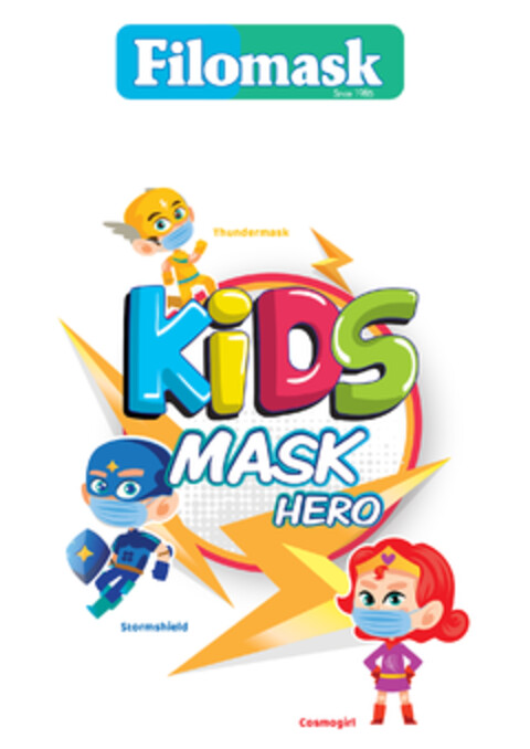 FILOMASK KIDS MASK HERO THUNDERMASK STORMSHIELD COSMOGIRL Logo (EUIPO, 07/31/2020)