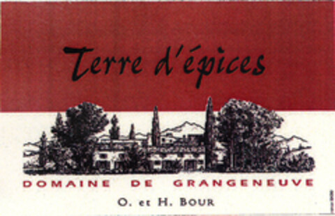 Terre d'épices DOMAINE DE GRANGENEUVE O. et H. BOUR Logo (EUIPO, 01.04.2010)