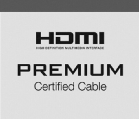 HDMI HIGH-DEFINITION MULTIMEDIA INTERFACE PREMIUM Certified Cable Logo (EUIPO, 02/09/2016)