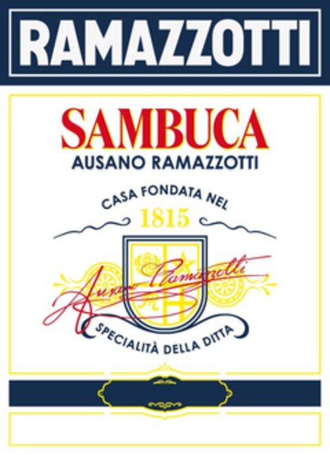 RAMAZZOTTI SAMBUCA AUSANO RAMAZZOTTI casa fondate nel 1815 specialita della ditta Logo (EUIPO, 13.07.2018)