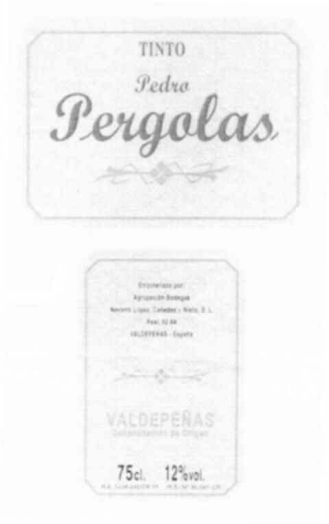 TINTO Pedro Pergolas VALDEPEÑAS Logo (EUIPO, 27.03.2002)