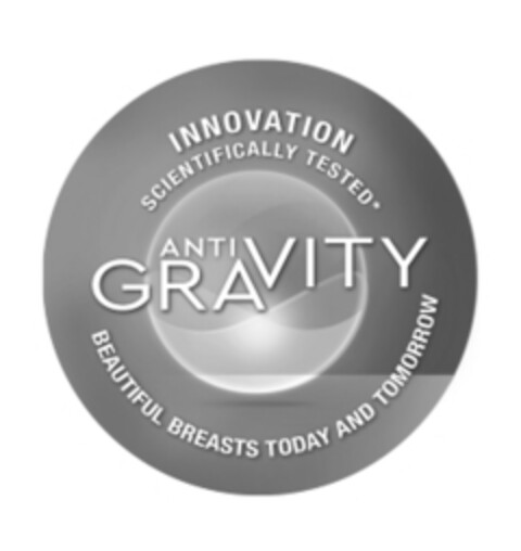 INNOVATION SCIENTIFICALLY TESTED ANTI GRAVITY BEAUTIFUL BREASTS TODAY AND TOMORROW Logo (EUIPO, 13.04.2017)