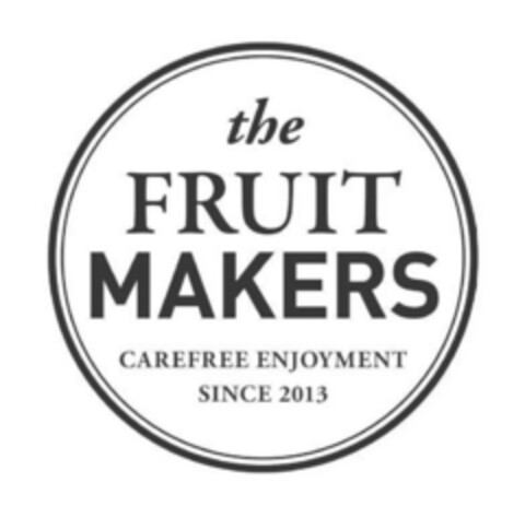 THE FRUIT MAKERS CAREFREE ENJOYMENT SINCE 2013 Logo (EUIPO, 20.02.2015)