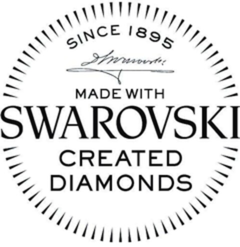 MADE WITH SWAROVSKI CREATED DIAMONDS SINCE 1895 Logo (EUIPO, 07/04/2018)