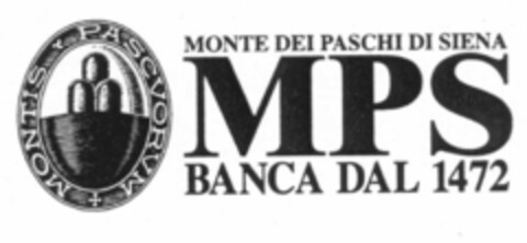 MONTE DEI PASCHI DI SIENA MPS BANCA DAL 1472 MONTIS PASCVORVM MONTIS Logo (EUIPO, 21.05.2001)