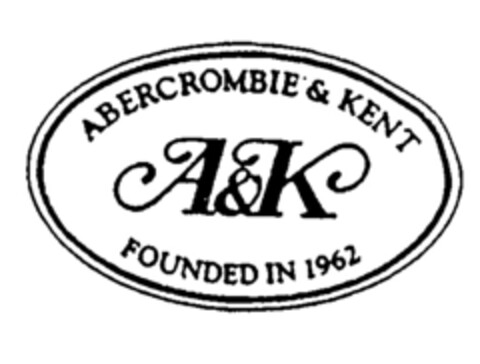ABERCROMBIE & KENT A&K FOUNDED IN 1962 Logo (EUIPO, 06.06.1996)