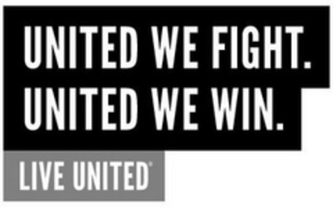 UNITED WE FIGHT. UNITED WE WIN. LIVE UNITED. Logo (EUIPO, 12/15/2017)