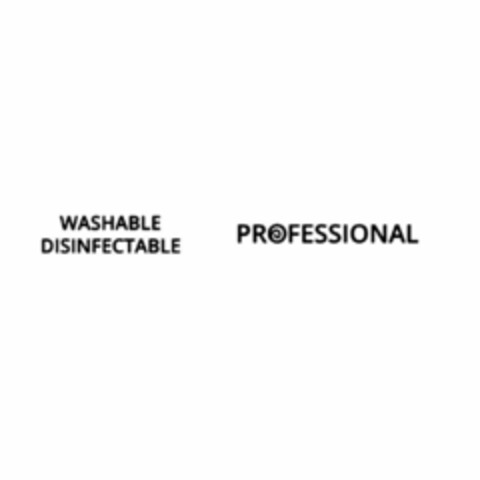 WASHABLE DISINFECTABLE PROFESSIONAL Logo (EUIPO, 25.04.2022)