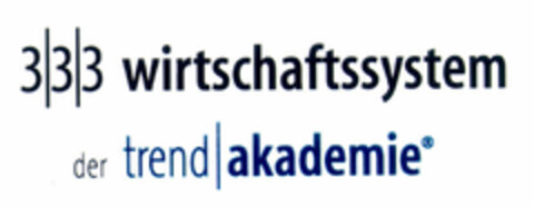 3/3/3 wirtschaftssystem der trend/akademie Logo (EUIPO, 15.07.1999)