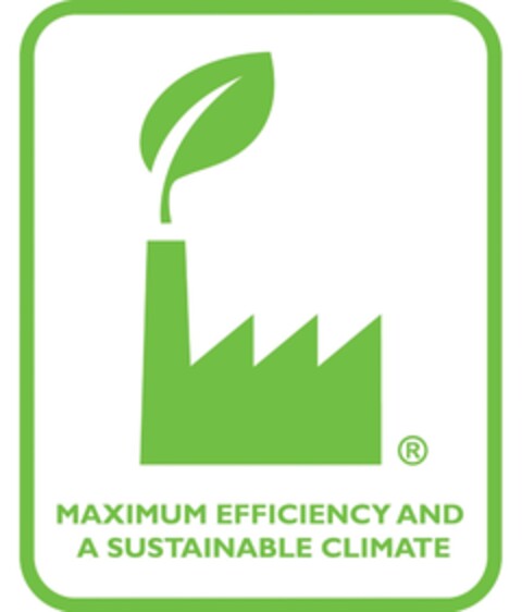 MAXIMUM EFFICIENCY AND A SUSTAINABLE CLIMATE Logo (EUIPO, 03/18/2009)