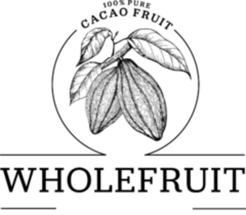 100% PURE CACAO FRUIT WHOLEFRUIT Logo (EUIPO, 16.08.2019)