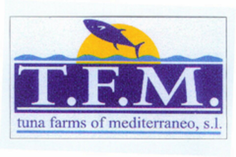 T.F.M. tuna farms of mediterraneo, s.l. Logo (EUIPO, 20.03.2001)