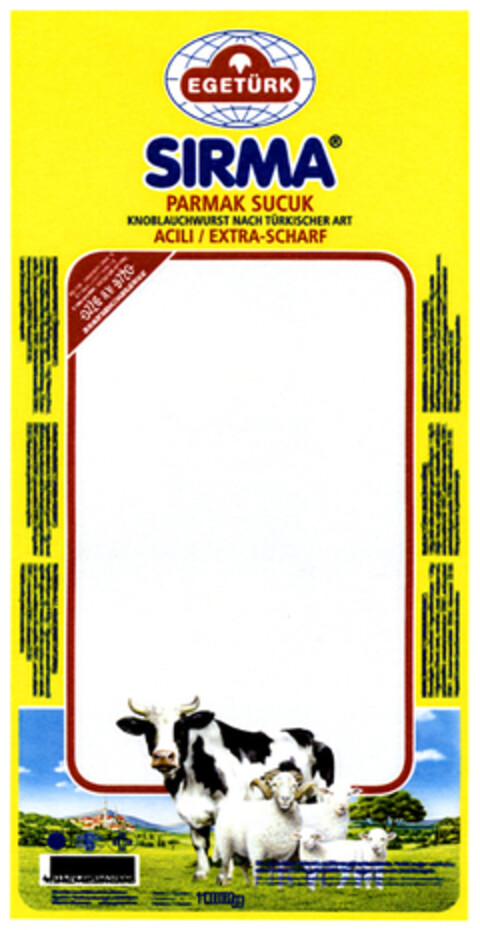 EGETÜRK SIRMA PARMAK SUCUK KNOBLAUCHWURST NACH TÜRKISCHER ART ACILI/EXTRA-SCHARF Logo (EUIPO, 21.02.2005)