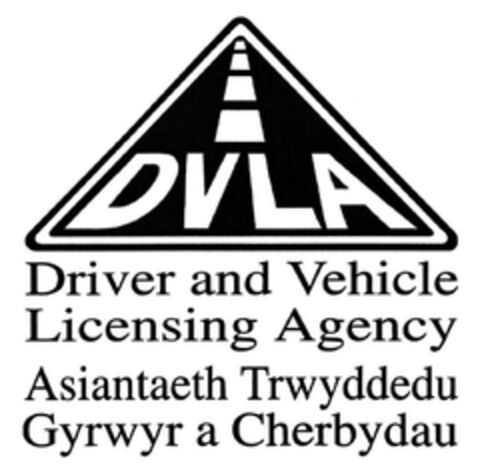 DVLA Driver and Vehicle Licensing Agency Asiantaeth Trwyddedu Gyrwyr a Cherbydau Logo (EUIPO, 06.04.2005)