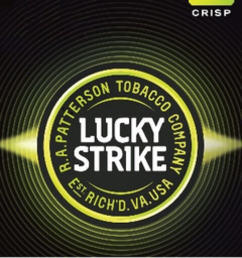 LUCKY STRIKE R.A. PATTERSON TOBACCO COMPANY EST RICH'D. V.A. USA CRISP Logo (EUIPO, 18.03.2016)