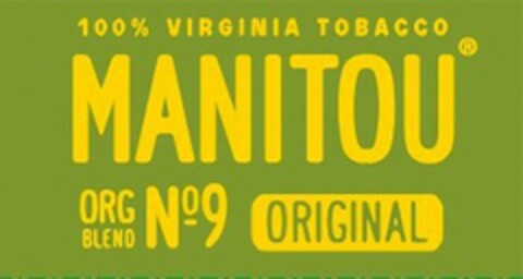 100% VIRGINIA TOBACCO MANITOU ORG BLEND No 9 ORIGINAL Logo (EUIPO, 05/23/2019)