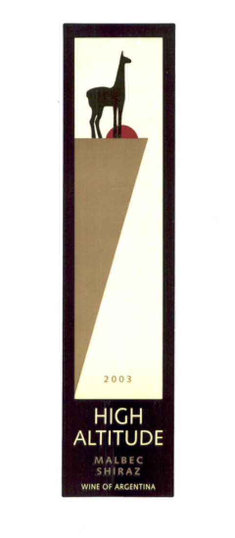 2003 HIGH ALTITUDE MALBEC SHIRAZ WINE OF ARGENTINA Logo (EUIPO, 29.03.2004)