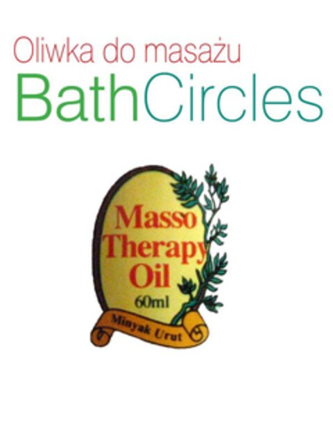 Oliwka do masażu Bath Circles Masso Therapy Oil 60ml Minyak Urut Logo (EUIPO, 10/20/2008)