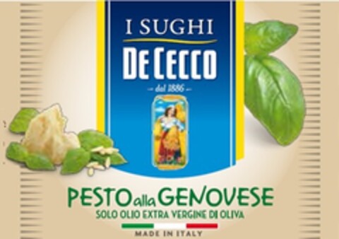 I SUGHI DE CECCO Dal 1886 PESTO alla GENOVESE Solo Olio Extra Vergine di Oliva Logo (EUIPO, 18.07.2016)