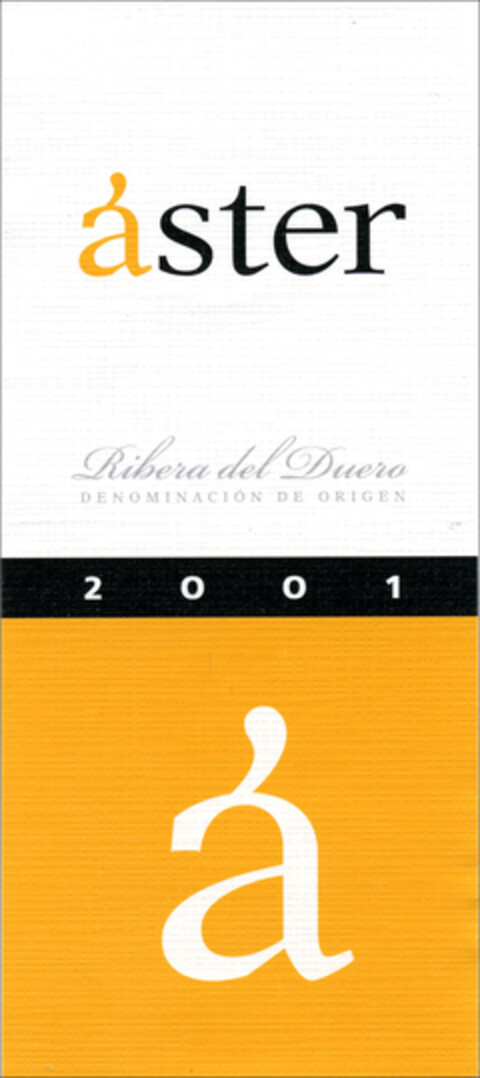 áster Ribera del Duero DENOMINACIÓN DE ORIGEN 2001 á Logo (EUIPO, 06/16/2006)