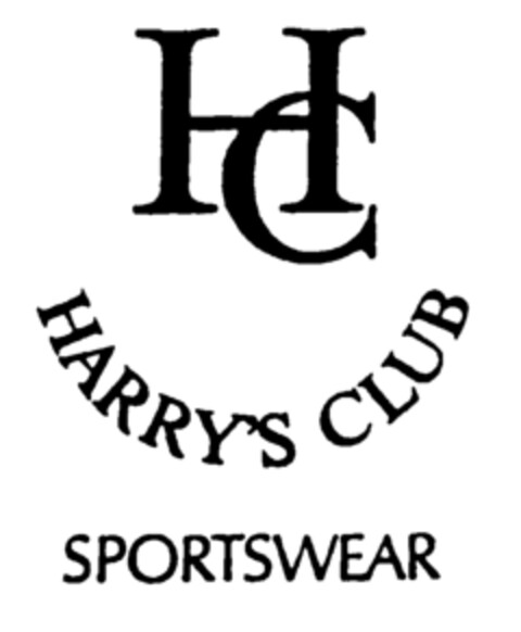 HC HARRY'S CLUB SPORTSWEAR Logo (EUIPO, 04/01/1996)