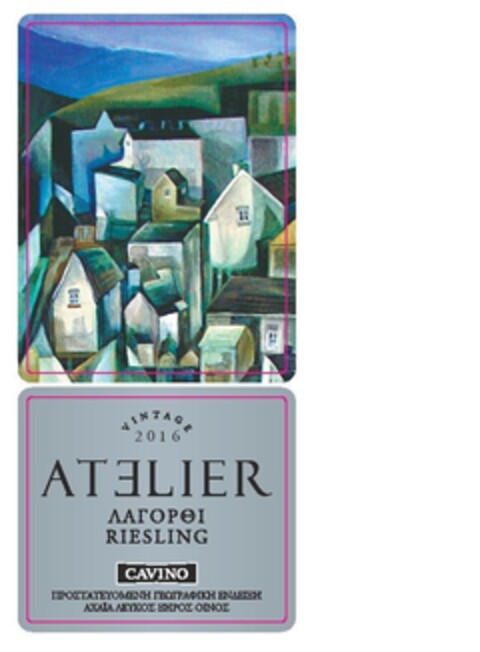 VINTAGE 2016 ATELIER ΛΑΓΟΡΘΙ RIESLING CAVINO ΠΡΟΣΤΑΤΕΥΟΜΕΝΗ ΓΕΩΓΡΑΦΙΚΗ ΕΝΔΕΙΞΗ ΑΧΑΪΑ ΛΕΥΚΟΣ ΞΗΡΟΣ ΟΙΝΟΣ Logo (EUIPO, 07/26/2017)