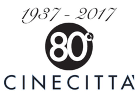 1937 - 2017 80° CINECITTA' Logo (EUIPO, 07.11.2017)